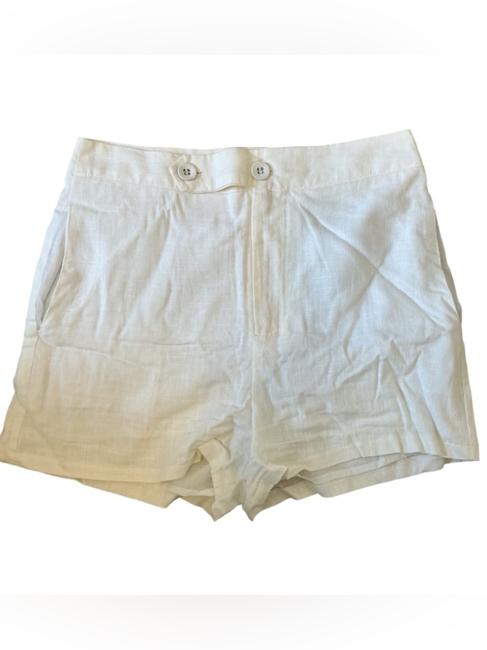 Princess Polly Womens Shorts Size 4 Linen Blend Pockets Lined Zip